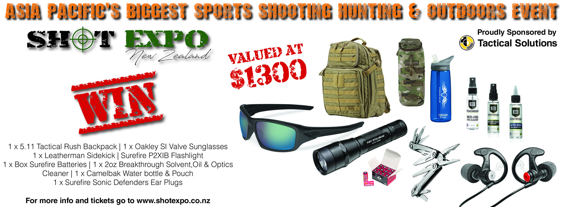 Win a Tactical Pack Shot Expo new Zealand