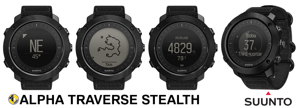 Suunto Traverse Alpha Stealth line up angles example watch