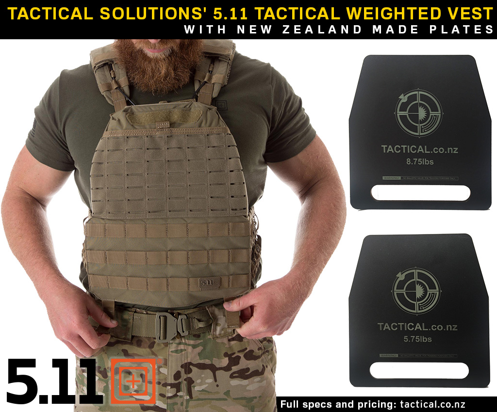 5.11 Tactical weighted vest with plates. New Zealand. Crossfit Games
