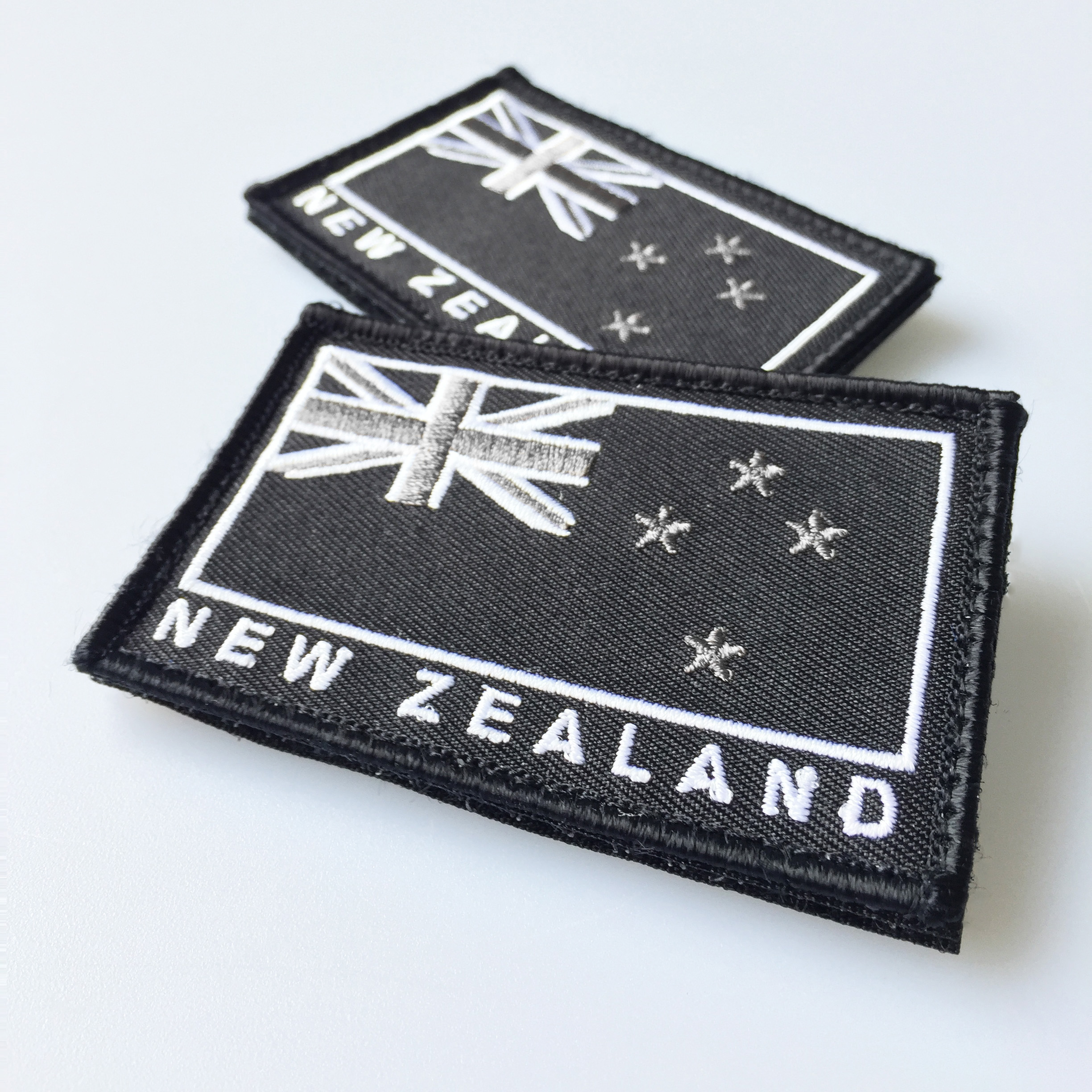 New Zealand flag patch grey. Best for darker colour and contrasted items.