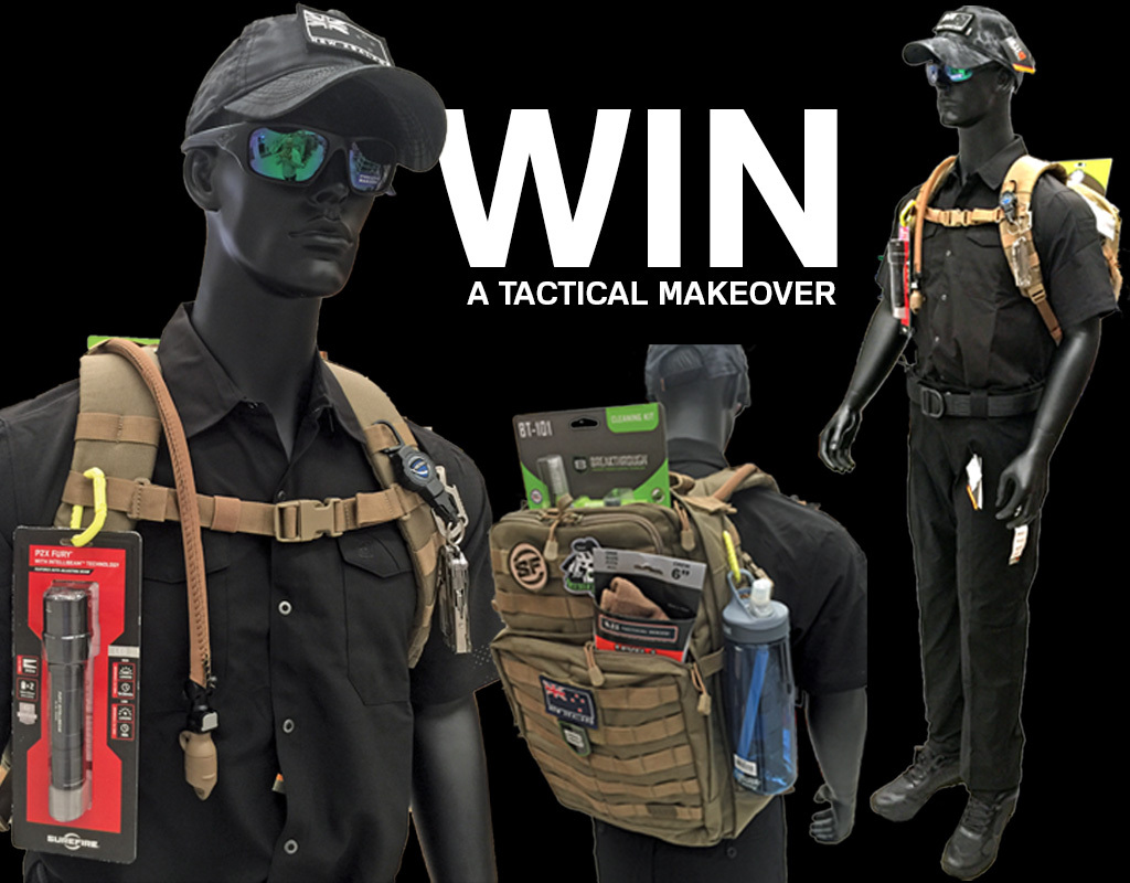 Win a tactical gearmakeovver. Shirt, pants. Camlebak, 5.11 , Surefire, torch, backpack, hydration, letherman, multitool, shoes, cap, Oakley sunglasses